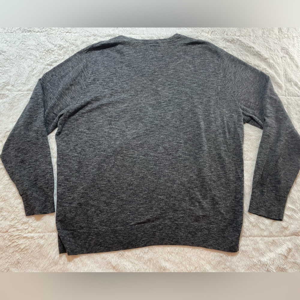 American Eagle Sweater‎ Mens 2XL Gray Cotton V Neck Athletic Fit Y2K Lightweight - Picture 7 of 7